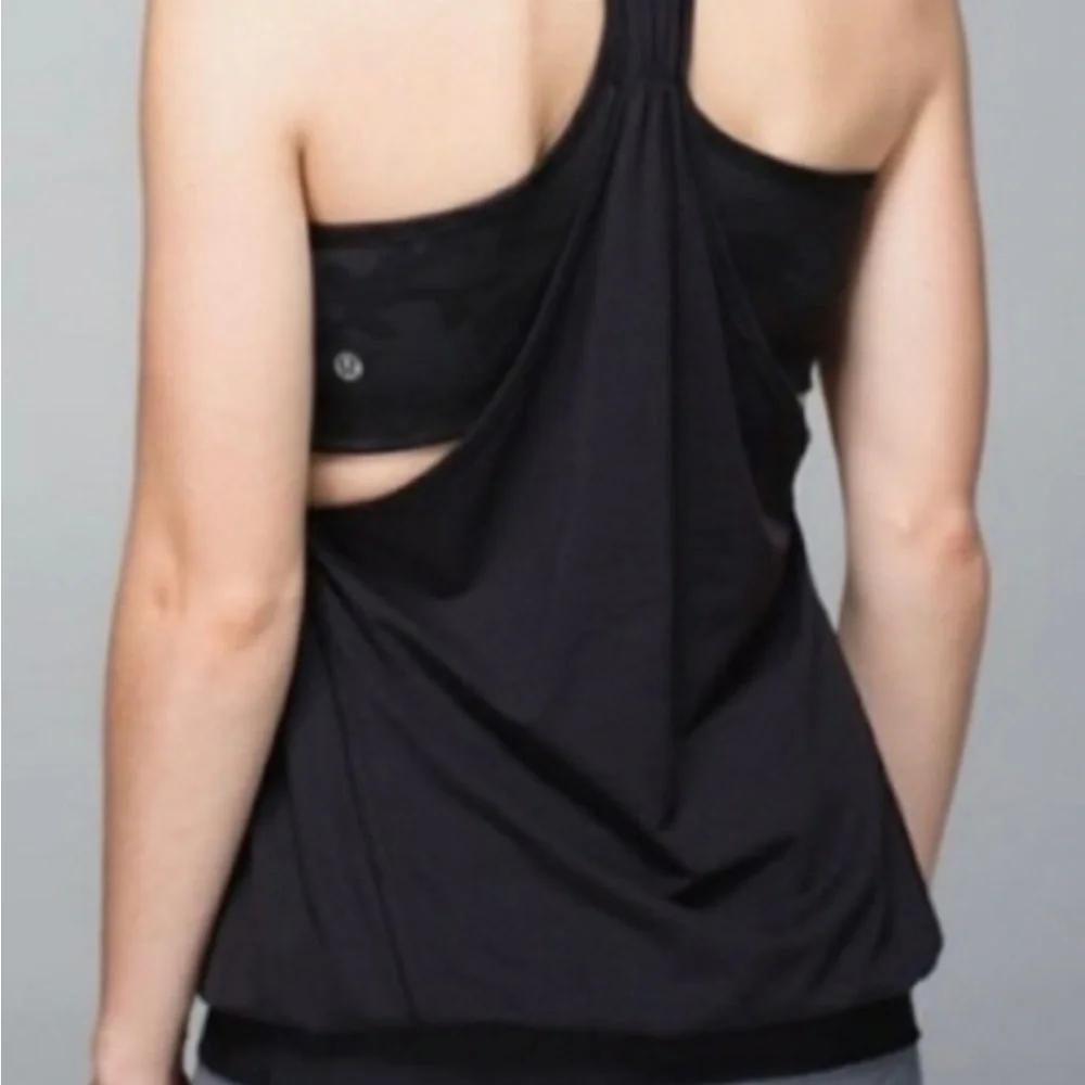 Black Women's Racerback Draped Tank Top